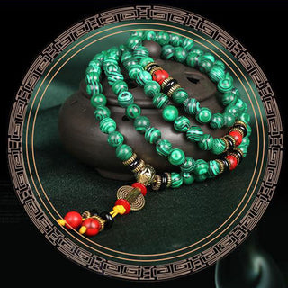 Buddha Gift Tibetan 108 Mala Malachite Beads Bracelet Necklace