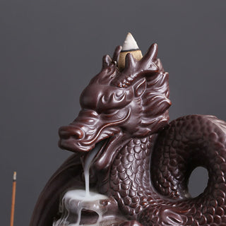 Buddha Gift Dragon Pattern Success Ceramic Incense Burner Decoration