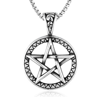 Buddha Gift Pentagram Titanium Steel Balance Necklace Pendant