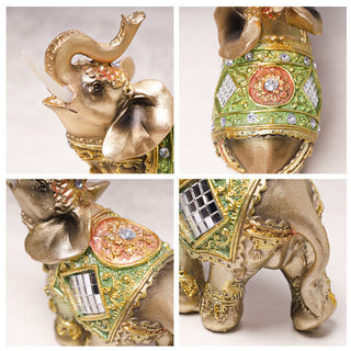 Buddha Gift Lucky Feng Shui Green Elephant Statue Sculpture Wealth Figurine Gift Home Decoration