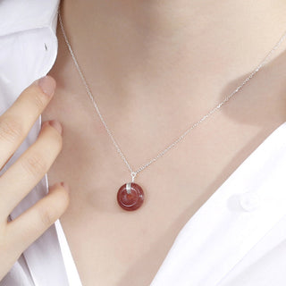 Buddha Gift 925 Sterling Silver Strawberry Quartz Healing Positive Necklace