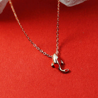 Buddha Gift Copper Koi Fish Wealth Necklace Pendant Red Rope Bracelet Earrings Set