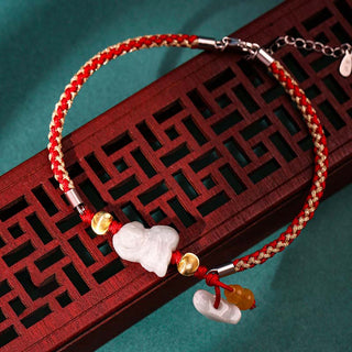 Buddha Gift Chinese Zodiac Jade Prosperity Red String Bracelet Anklet