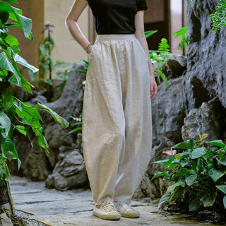 Buddha Gift Solid Color Loose Yoga Harem Pants With Pockets