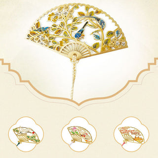 Buddha Gift Traditional Butterfly Lotus Flower Crane Dragon Phoenix Fox Koi Fish New Beginning Metal Brass Hollow Fan Bookmarks