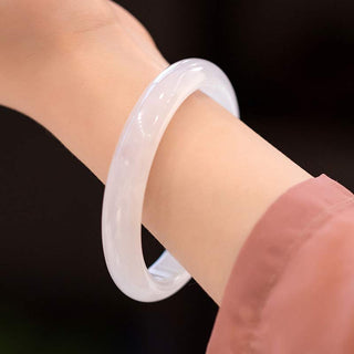Buddha Gift Natural Chalcedony Harmony Positive Bracelet Bangle