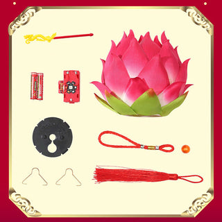 Buddha Gift DIY Lotus Flower Dragon Lantern Tassel Lamp Decoration