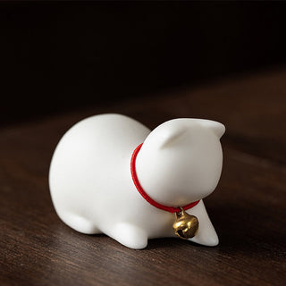 Buddha Gift Mini Small Cute Cat Tea Pet Ceramic Home Desk Figurine Decoration
