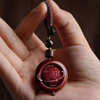 Buddha Gift Tibetan Small Leaf Red Sandalwood Ebony Luck Protection Rotation Decoration