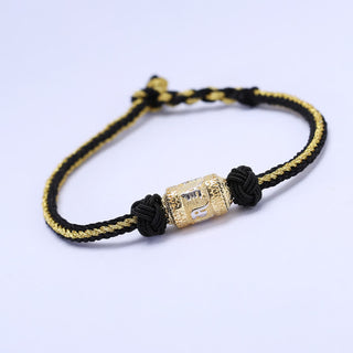 Buddha Gift 925 Sterling Silver Om Mani Padme Hum Prayer Wheel Luck Strength Red String Bracelet