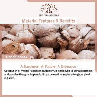 Buddha Gift Tibetan Coconut Shell Beads Engraved Om Mani Padme Hum Mantra Positive String Bracelet