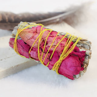 Buddha Gift Colorful Daisy Red Rose Flowers Smudge Stick for Home Cleansing Incense Healing Meditation Smudge Sticks Rituals Set