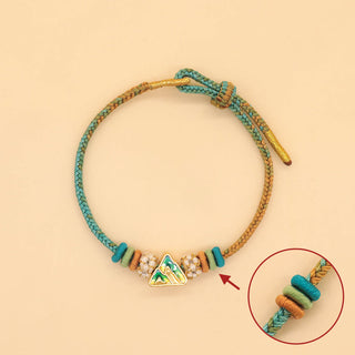 Buddha Gift Handmade Eight Thread Peace Knot Peach Blossom Knot Luck Rope Braided Bracelet