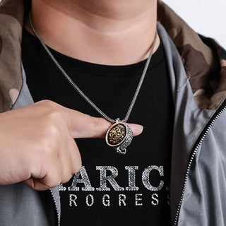 Buddha Gift Treasure Bowl Copper Coin Ingots Wealth Necklace Pendant