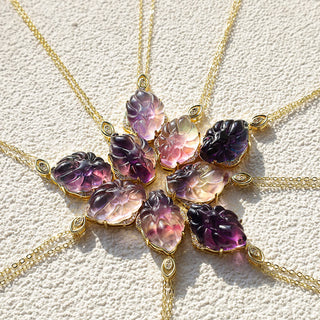 Buddha Gift Natural Colorful Fluorite Nine Tailed Fox Protection Necklace Pendant