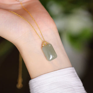 Buddha Gift 925 Sterling Silver Natural Hetian Jade Cyan Jade Luck Laughing Buddha Butterfly Necklace Pendant
