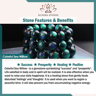 Buddha Gift Colorful Sea Willow Mala Positive Bracelet Ring