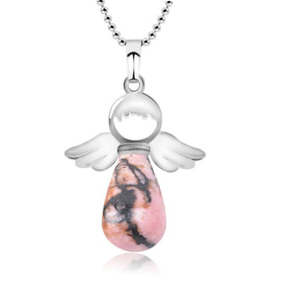Buddha Gift Little Angel Wings Natural Crystal Luck Necklace Pendant