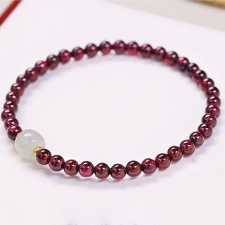 Buddha Gift Natural Garnet Jade Bead Purification Bracelet