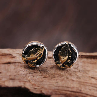 Buddha Gift 925 Sterling Silver Namaste Equality Stud Earrings