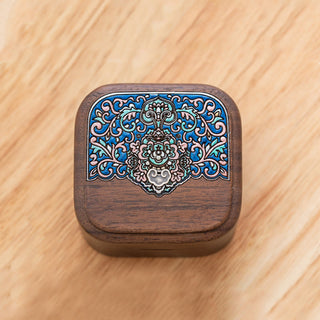 Buddha Gift Retro Handmade Black Walnut Wood Ring Jewelry Storage Box Leaf Wooden Gift Box