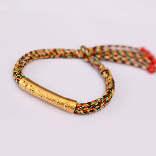 Buddha Gift 999 Sterling Silver Om Mani Padme Hum Protection Strength String Bracelet