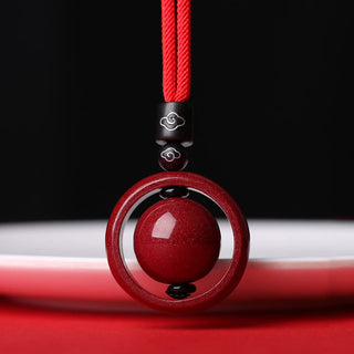 Buddha Gift Cinnabar Om Mani Padme Hum PiXiu Blessing Lucky Bead Necklace Pendant