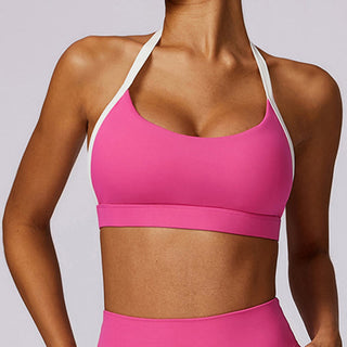 Buddha Gift Solid Color Halter Neck Bra Long Sleeve Crop Tank Top Pants Sports Fitness Gym Yoga Outfits