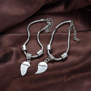 Buddha Gift 2pcs Matching Heart Mother Daughter Bracelets