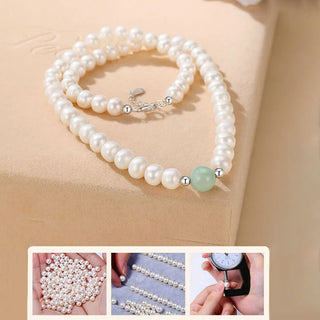 Buddha Gift 925 Sterling Silver Natural Pearl Jade Healing Necklace Bracelet Earrings With Gift Box