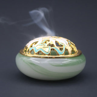 Buddha Gift Nine Tailed Fox Liuli Crystal Healing Meditation Incense Burner