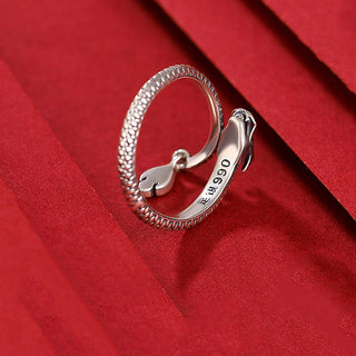 Buddha Gift 925 Sterling Silver Vintage Year of the Dragon Luck Protection Strength Adjustable Ring