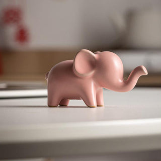 Buddha Gift Small Ceramic Elephant Home Tea Pet Figurine Desk Decoration