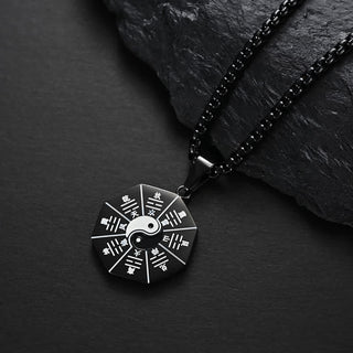 Buddha Gift Bagua Yin Yang Titanium Steel Balance Necklace Pendant