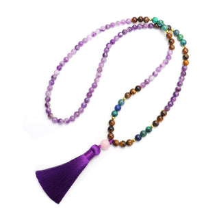 Buddha Gift Tibetan Amethyst Purify Bracelet Mala Set