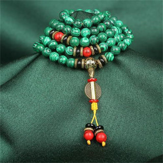 Buddha Gift Tibetan 108 Mala Malachite Beads Bracelet Necklace