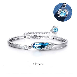 Buddha Gift 925 Silver Plated Copper 12 Constellations of the Zodiac Charm Bracelet