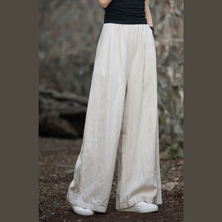 Buddha Gift Retro Wide Leg Pants Casual Women's Yoga Pants With Pockets