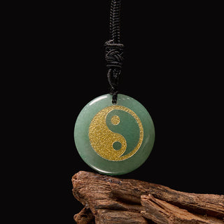 Buddha Gift Various Crystal Amethyst Tiger Eye Green Aventurine Yin Yang Spiritual Necklace Pendant