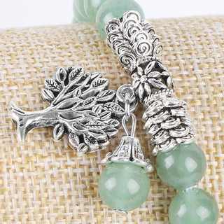 Buddha Gift Natural Gemstone Tree of Life Lucky Charm Stretch Bracelet