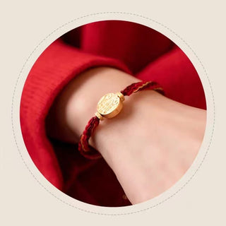 Buddha Gift Five Directions Gods of Wealth Handmade Reincarnation Knot Protection String Braid Bracelet