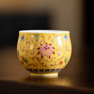 Buddha Gift Lotus Flower Pod Pattern Ceramic Teacup Kung Fu Tea Cup 80ml