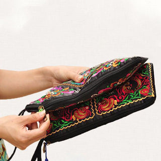 Buddha Gift Dragon Butterfly Cosmos Flower Embroidery Wallet Shopping Purse