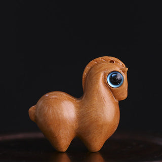 Buddha Gift Small Leaf Red Sandalwood Green Sandalwood Lucky Mini Horse Protection Decoration