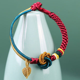 Buddha Gift Tibetan Handmade Mandala Knot Leaf Luck Rope Bracelet