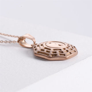 Buddha Gift Bagua Yin Yang Titanium Steel Balance Necklace Chain Pendant