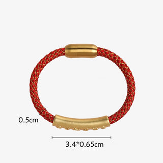 Buddha Gift Handmade 999 Sterling Silver Om Mani Padme Hum Protection Dragon Scale Braided Magnetic Buckle Bracelet