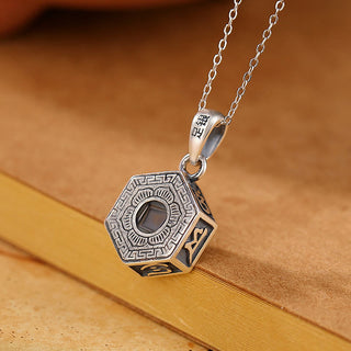 Buddha Gift 990 Sterling Silver Tibetan Om Mani Padme Hum Lotus Love Projection Necklace Pendant