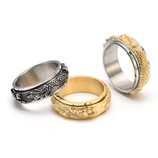 Buddha Gift Dragon Titanium Steel Stimulation Rotatable Ring (Extra 30% Off | USE CODE: FS30)