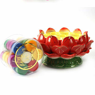 Buddha Gift Meditation Prayer Altar Lotus Flower Candle Holder Buddhist Temple Rituals Use Items